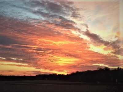 Colorful sunset near the property